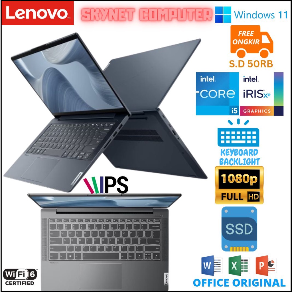 Lenovo Ideapad Slim 5 14IAL7 INTEL CORE i5 1235U RAM16GB SSD512GB 14FHD IPS WINDOWS 11 DAN OFFICE 2021 ORIGINAL