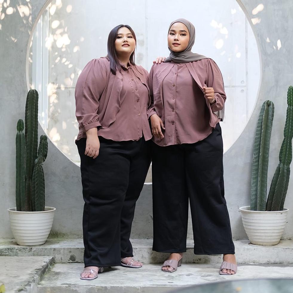 SIAP KIRIM Bigissimo - Drey Blouse | Atasan Blouse Big Size Jumbo