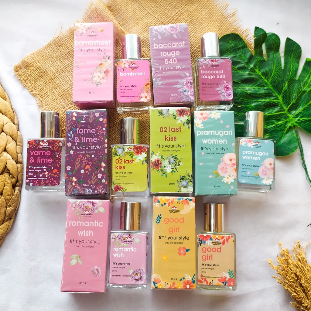 Parfum INDOWANGI Spray 30 ml Last Kiss - Fame Lime - Pramugari Women - Baccarat Rouge - Good Girl