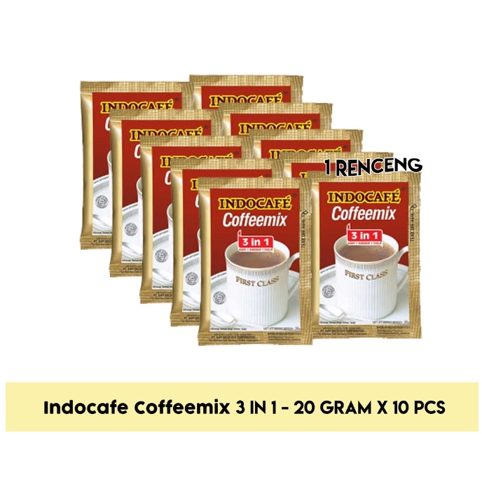 

INDOCAFE COFFEMIX KOPI INSTAN 1 RENCENG ISI 10 SACHET