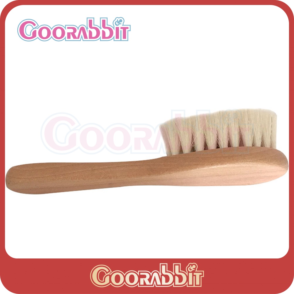 Goorabbit 2pcs / Set Sisir Rambut Wol Dengan Gagang Kayu Untuk Pijat / Perawatan Bayi