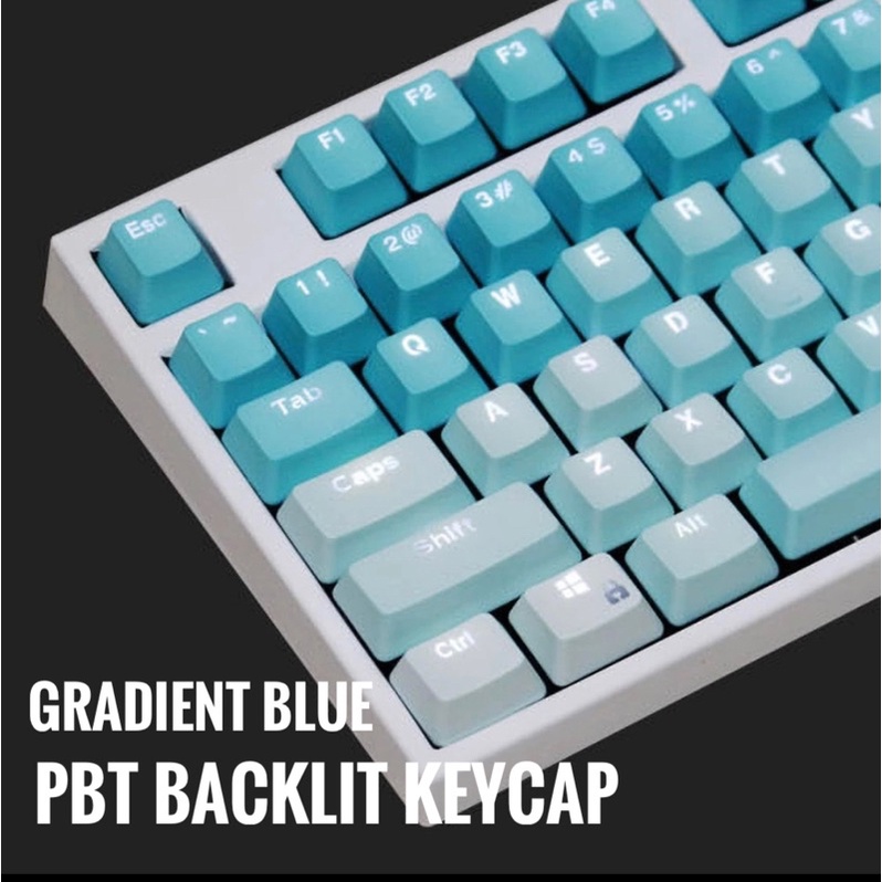 PBT 87 Keycaps Gradient Blue