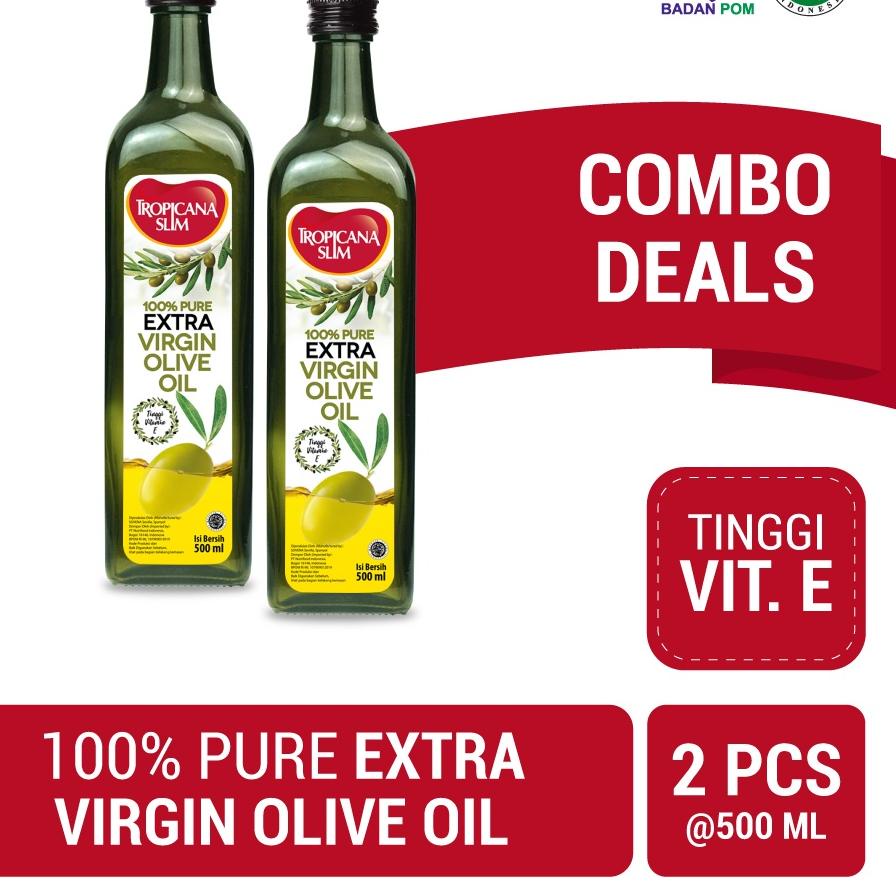 

☁ Twin Pack - Tropicana Slim Extra Virgin Olive Oil 500 ml - 100% Pure Extra Virgin Olive Oil Minyak Zaitun ➫