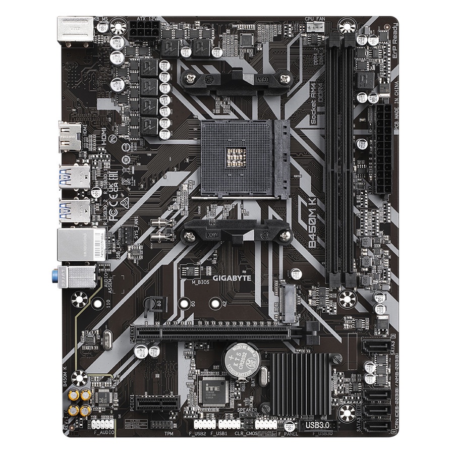 Gigabyte B450M K (AM4, AMD Promontory B450, DDR4, USB3.2, SATA3)