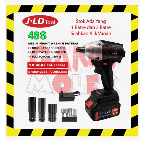 Mesin Impact Cordless Cordles Wrench Termurah Komplit Lengkap BOX 1batre 48V 48S SET JDL JLD CLD Pal