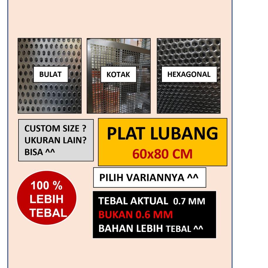 ➢ Plat 60x80 - Plat Besi Ram Speaker -  Ram Grill Plat Lubang ✭