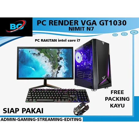 PC Gaming core i7 Fit vga gt 1030 monitor 22 inch