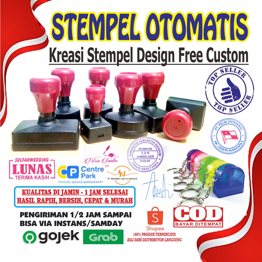 

{PROMO} Stempel Custom, Stempel Logo, Stempel lunas, stempel nama, stempel tanda tangan, Stempel otomatis,(1 JAM JADI)