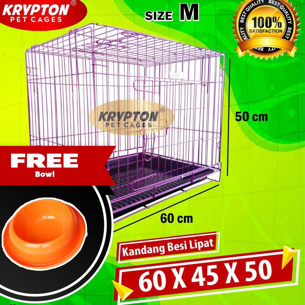 Kandang Kucing Anjing Kelinci - Besi Lipat Tebal - Ukuran 60x40x50 -Anti Karat Kualitas Bagus ‣ BN.1