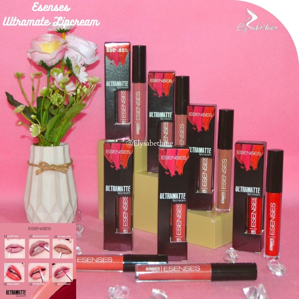 ✿ELYSABETHME✿  [ESENSES] ESENSES Ultramatte lipcream mattee lipstik cair hasil mattee tahan lama transferproof waterproof tidak nempel di masker