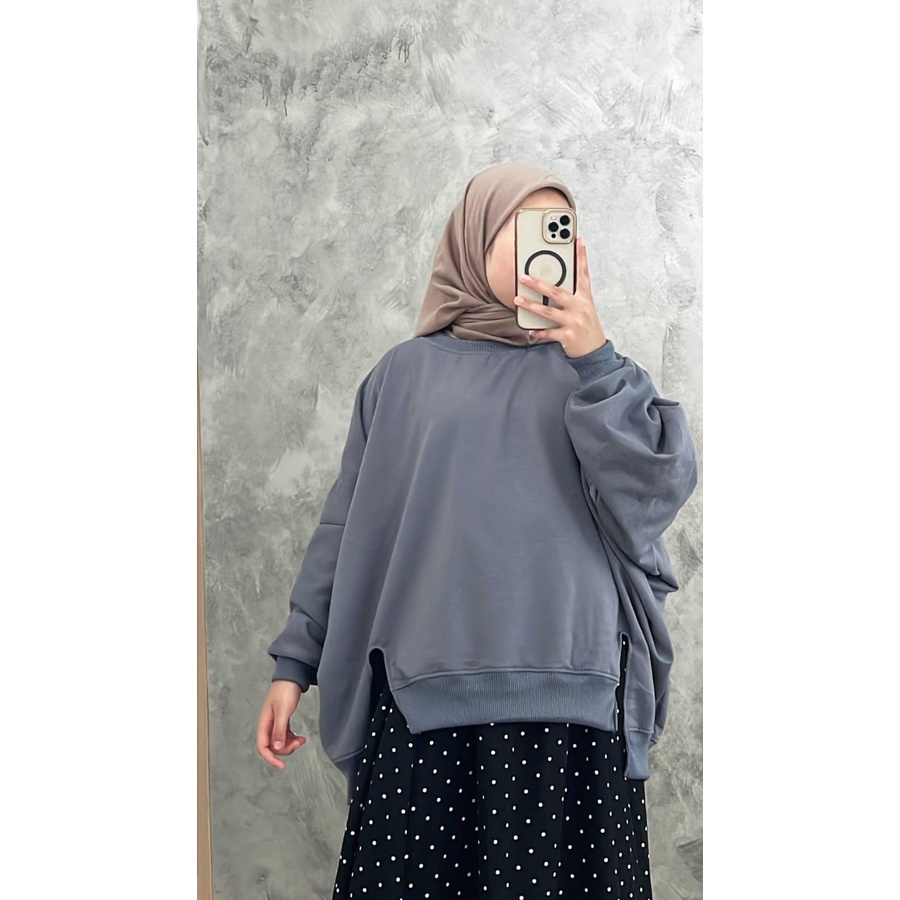 BTWNG SLIT XXXL SWEATER OVERSIZE CREWNECK JUMBO WANITA