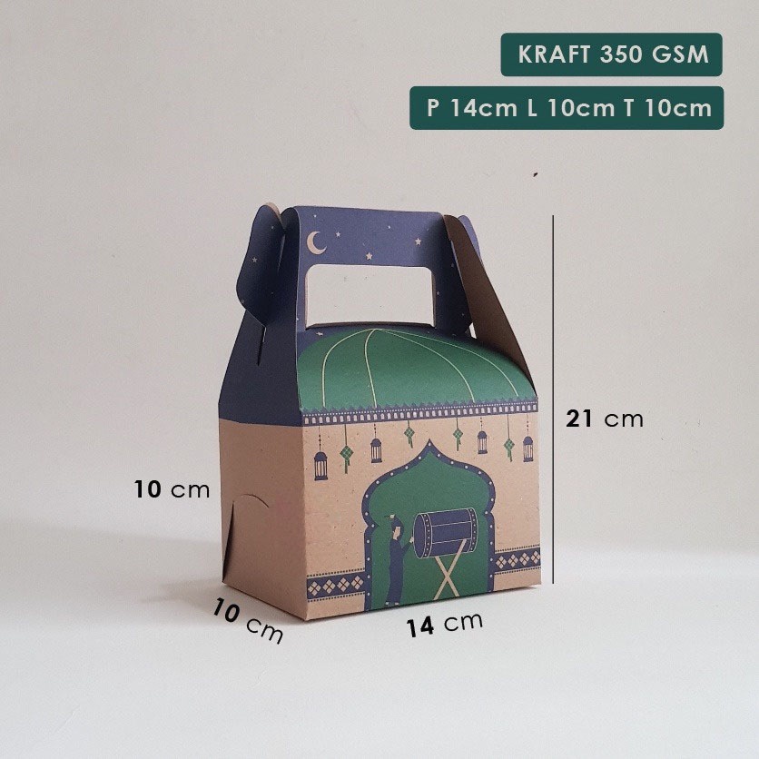 

(10 pcs) Gable Box Mini Lebaran Idul Fitri Kotak Packaging Hari Raya Dus Parcel Toples Cookies Eid Mubarak (10 pcs)