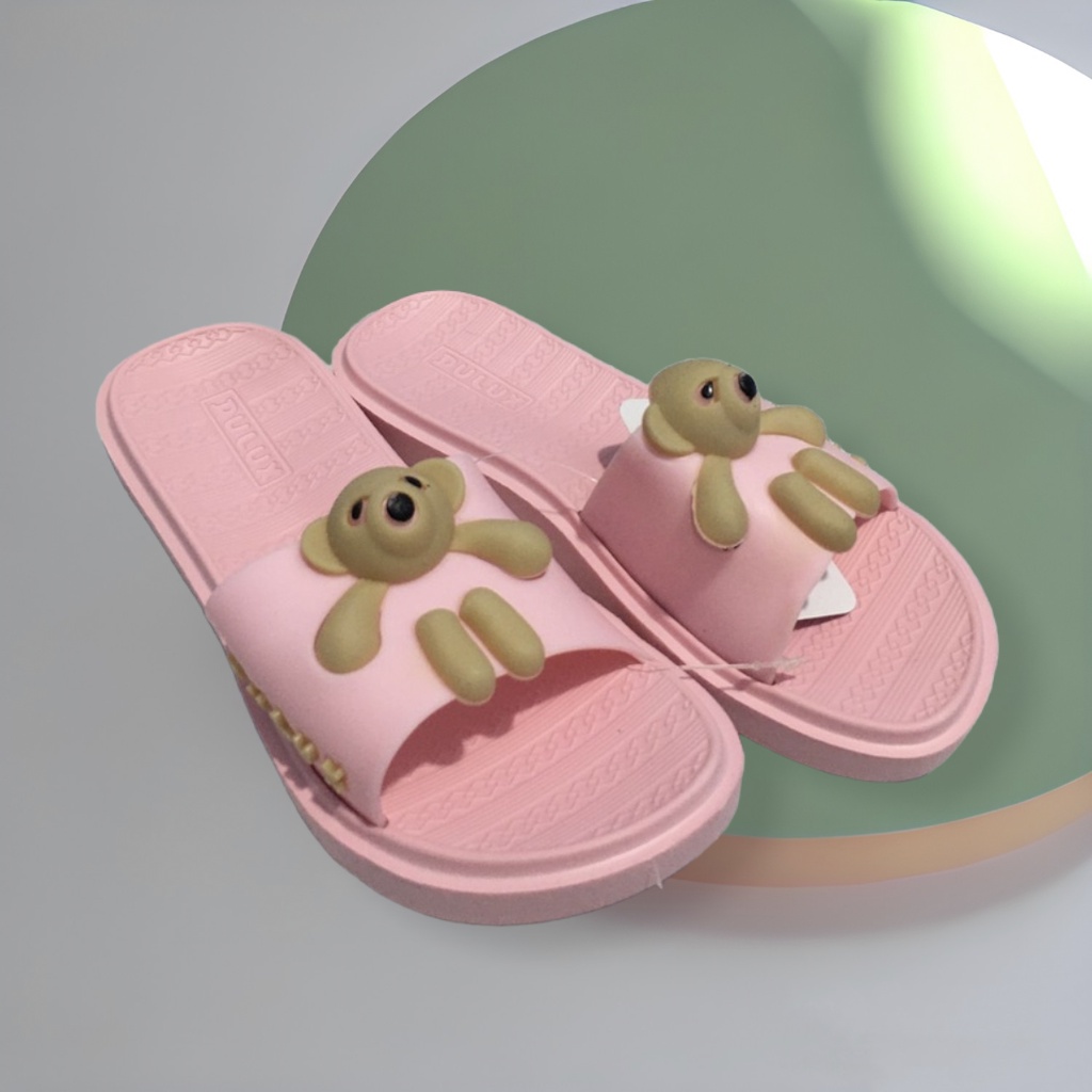 Sandal selop karet anak perempuan / Selop anak empuk motif boneka lucu