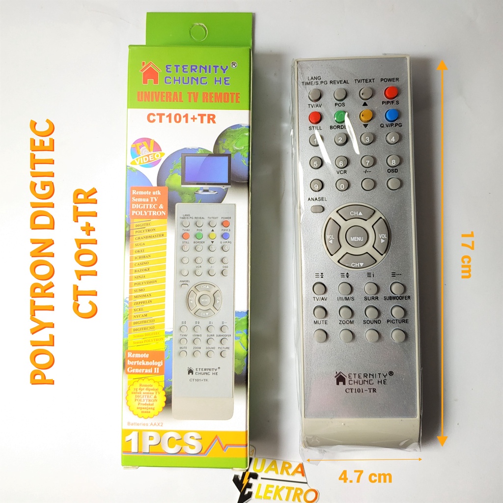 Remote TV Tabung Polytron Digitec Multi + Dus