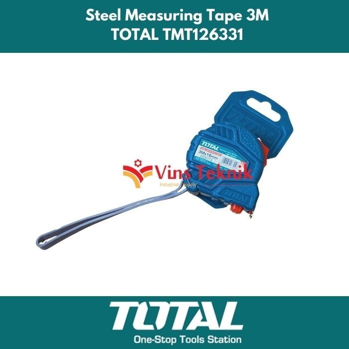 ARS04 TOTAL TMT126331 METERAN 3M X 16MM Steel Measuring Tape 3M