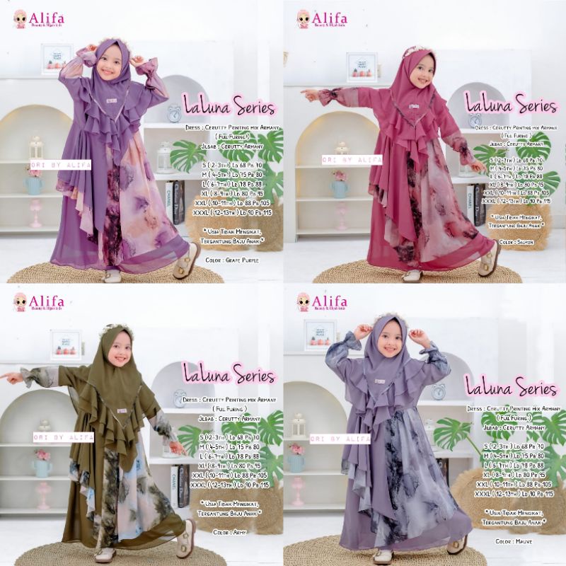 GAMIS SYARI ANAK LALUNA KIDS , ELLA vol2 ALIFA