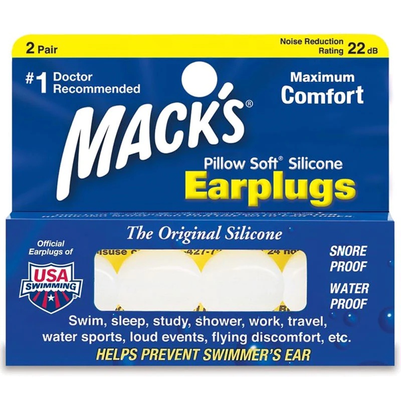 Macks Adult Earplugs Pelindung Telinga Anti Air/dipesawat-Earplug Dewasa