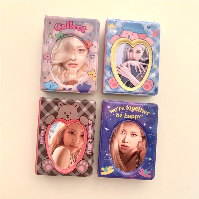 3 Inch Lucu Album Foto 2r Lucu 40 Kantong Bahan PVC Untuk Tas Kartu Penyimpanan Foto Idola Kartu Pos Kartu Pos Mini Mengumpulkan Penyelenggara Buku Collect book