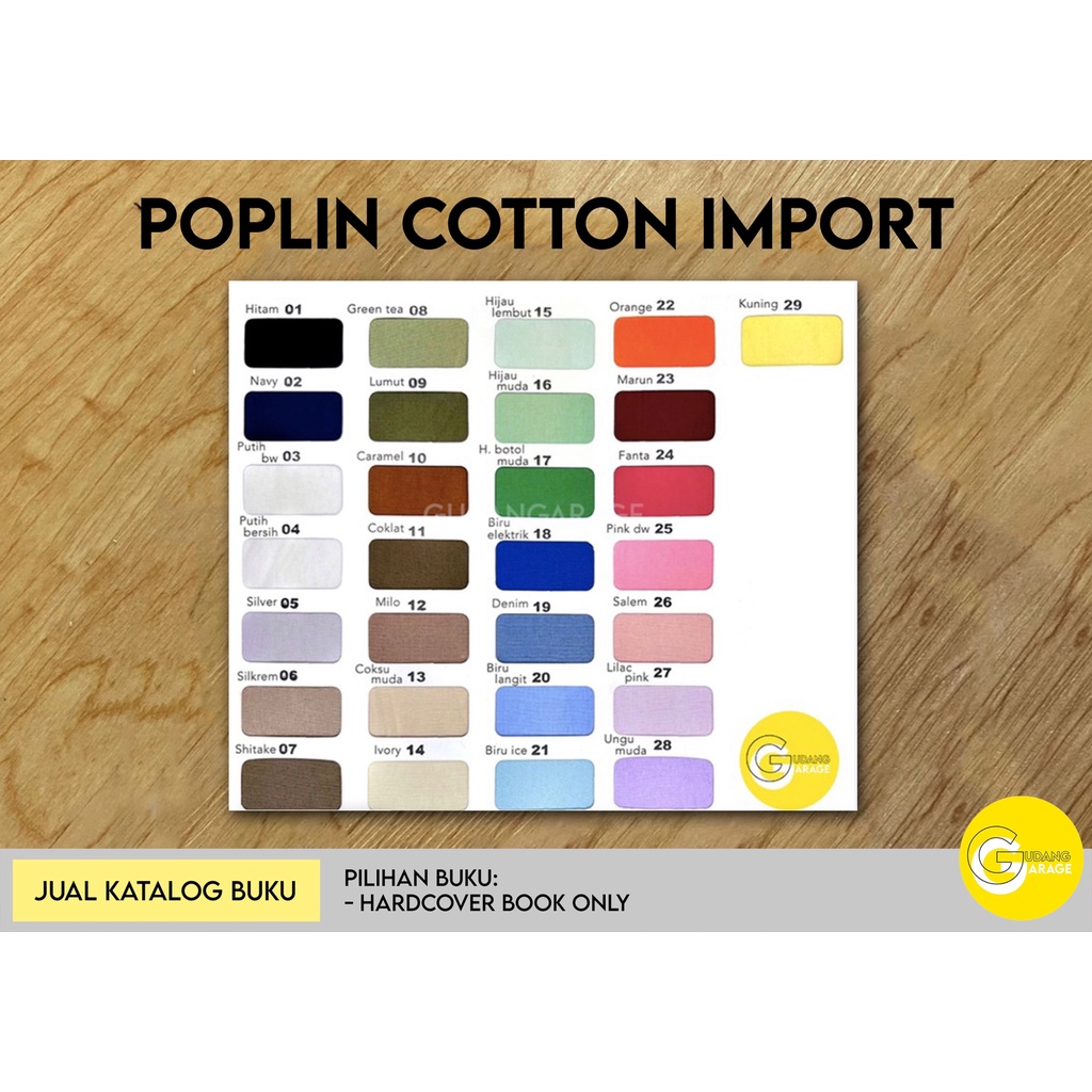 Catalog Book kain 05 - POPLIN COTTON IMPORT, CRINKLE YORYU SILK, POPLIN PREMIUM, RAYON TWILL BT, DIA