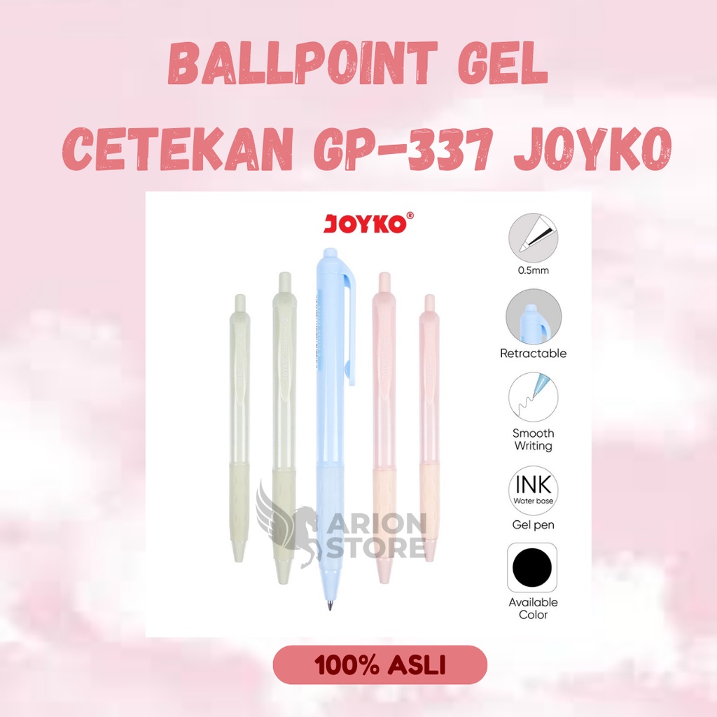 

[ARION STORE] Ballpoint Gel Cetekan GP-337 0.5mm / Ballpoint Cetekan Joyko Pastel [PCS]