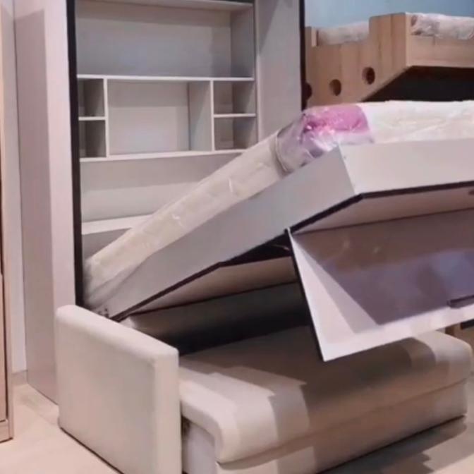 engsel hidrolik wall bed ranjang lipat plus sofa HWB 160 vertical sofa