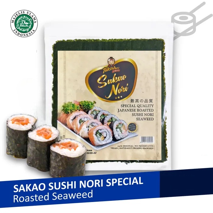 

Sakao Sushi Nori Rumput Laut Seaweed 50 / 10 Lembar