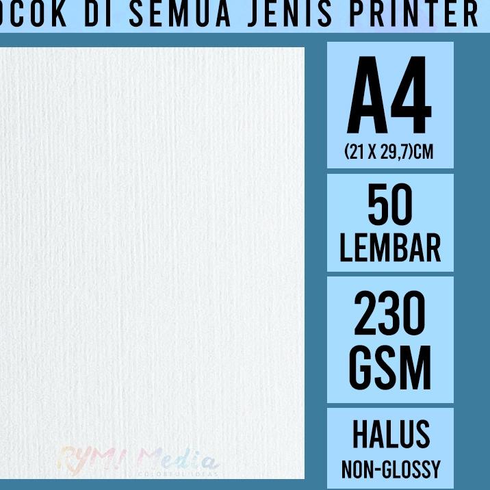 

TERLARIS BRANDS FESTIVAL LINEN Jepang 230 gsm A4 isi 50 lembar / Kertas HVS Linen Tebal 230 gram Undangan Sertifikat 