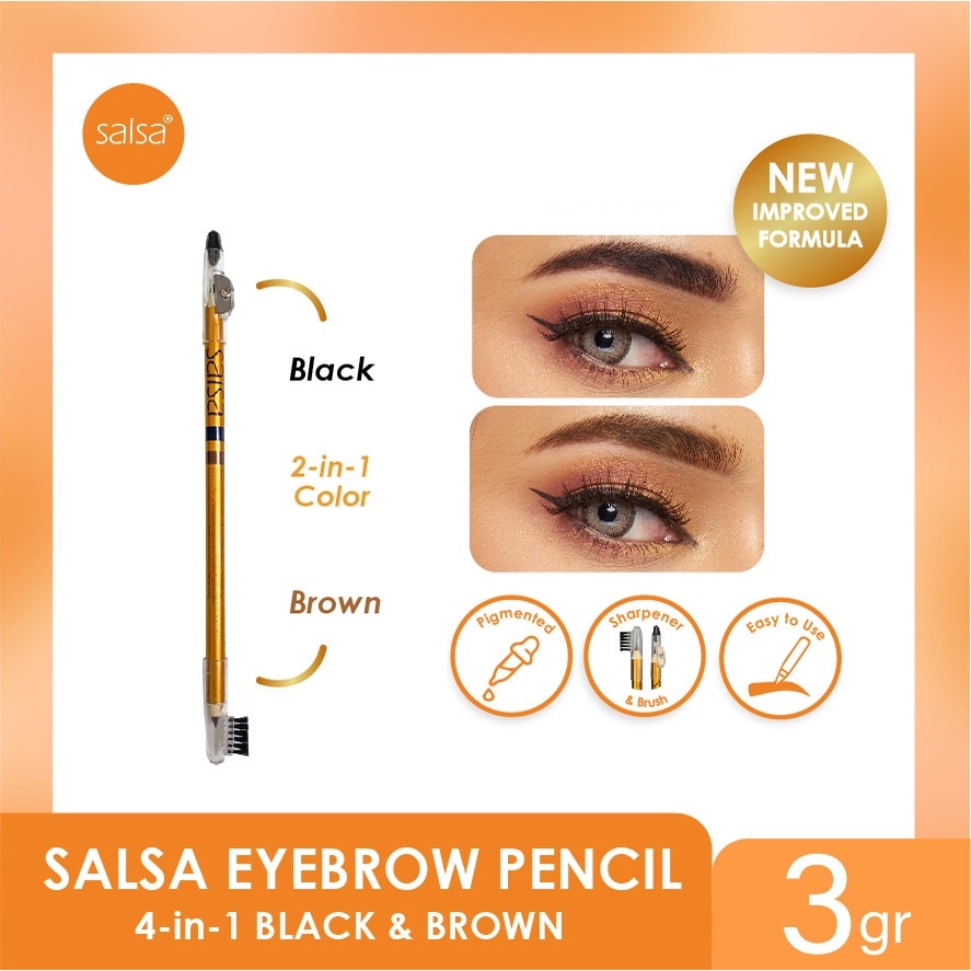 [PER PCS] 4IN1 EYEBROW GURU / PENSIL ALIS SALSA 4IN1 (black + brown)