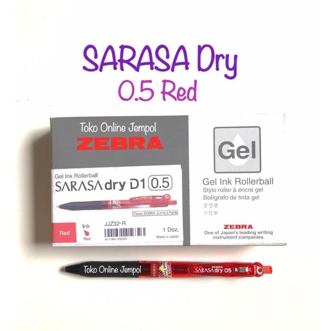 

ATK0826SR 0.5 Merah Sarasa DRY JJZ32-R DRYGELL pulpen pena pen Gel Ink