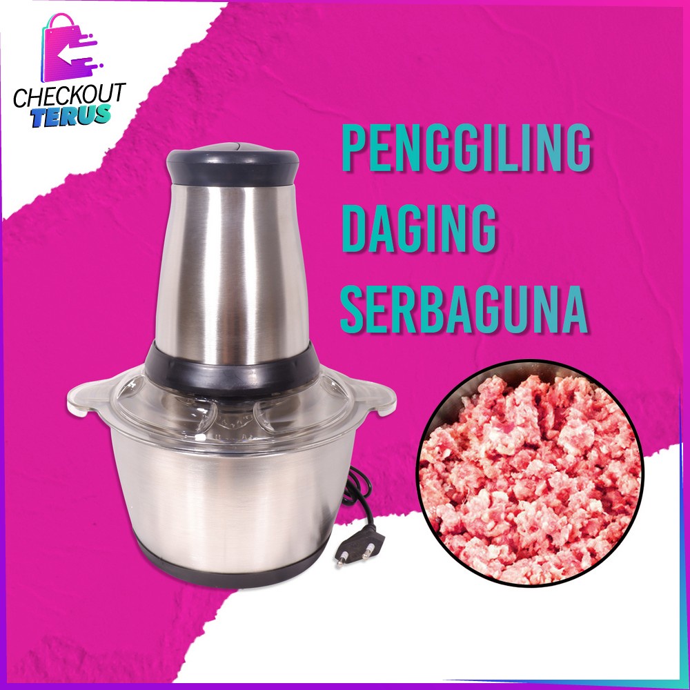 CT C499 Penggiling Daging Serbaguna Daging 2L Blender Elektrik Stainless Steel Portable Chopper Meat Grinde