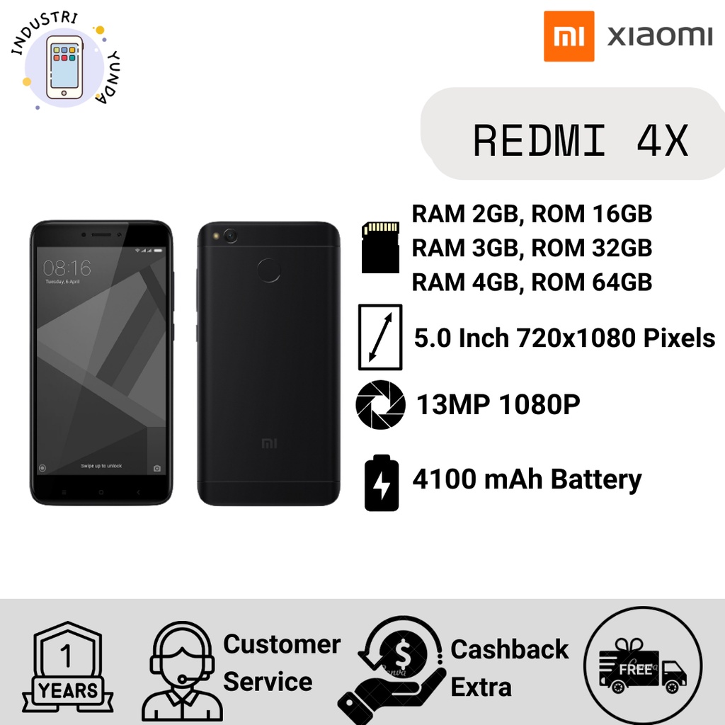 XIAOMI REDMI 4X GARANSI DISTRIBUTOR 1 TAHUN