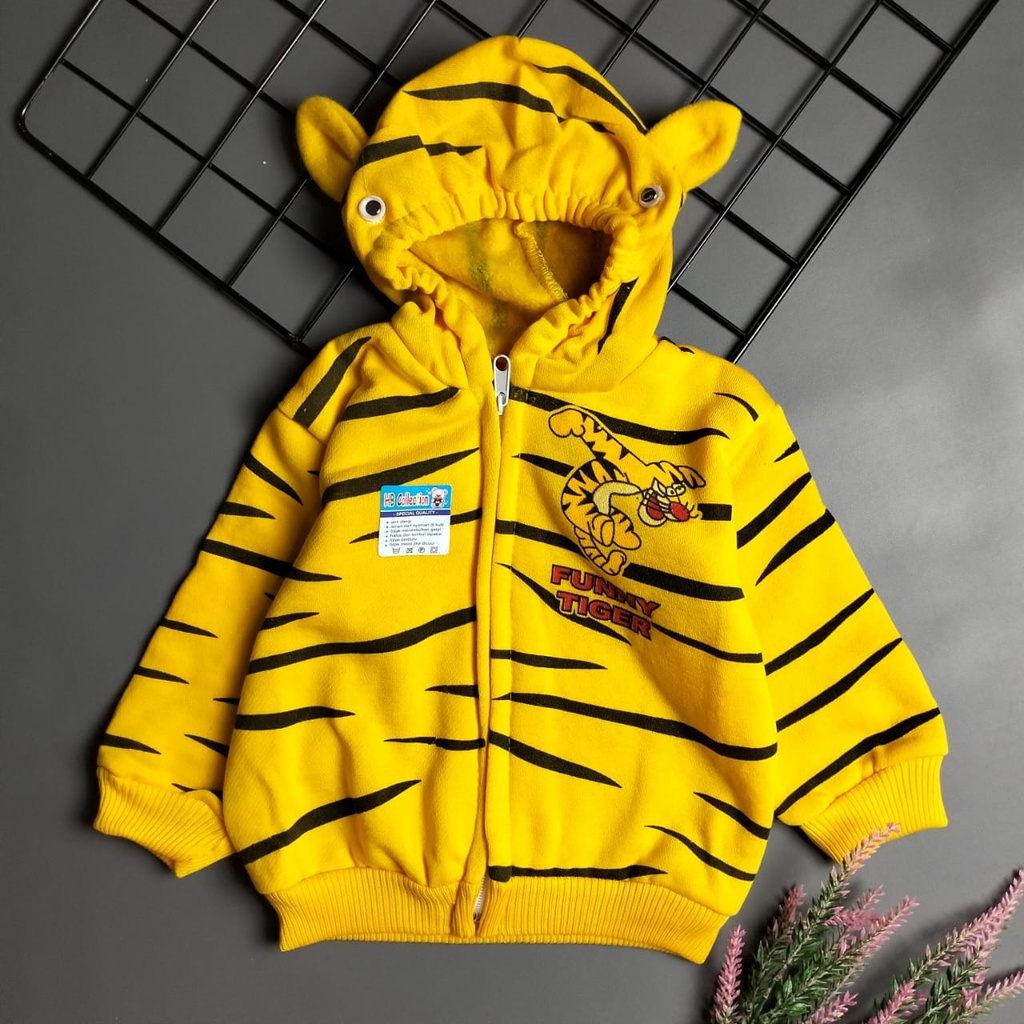 jacket hoodie bayi 3-12 bulan motif girrafe