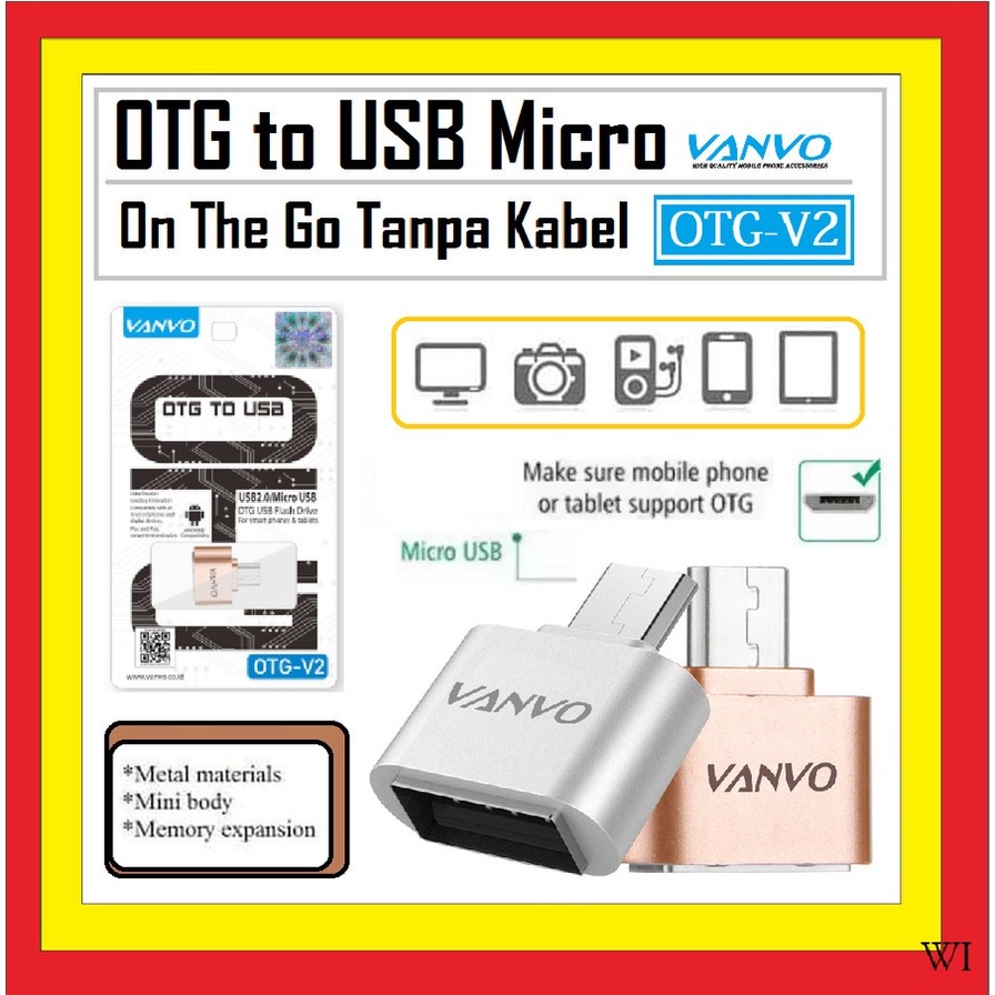 OTG ON THE GO ADAPTER USB MICRO MIKRO TANPA KABEL VANVO OTG-V2