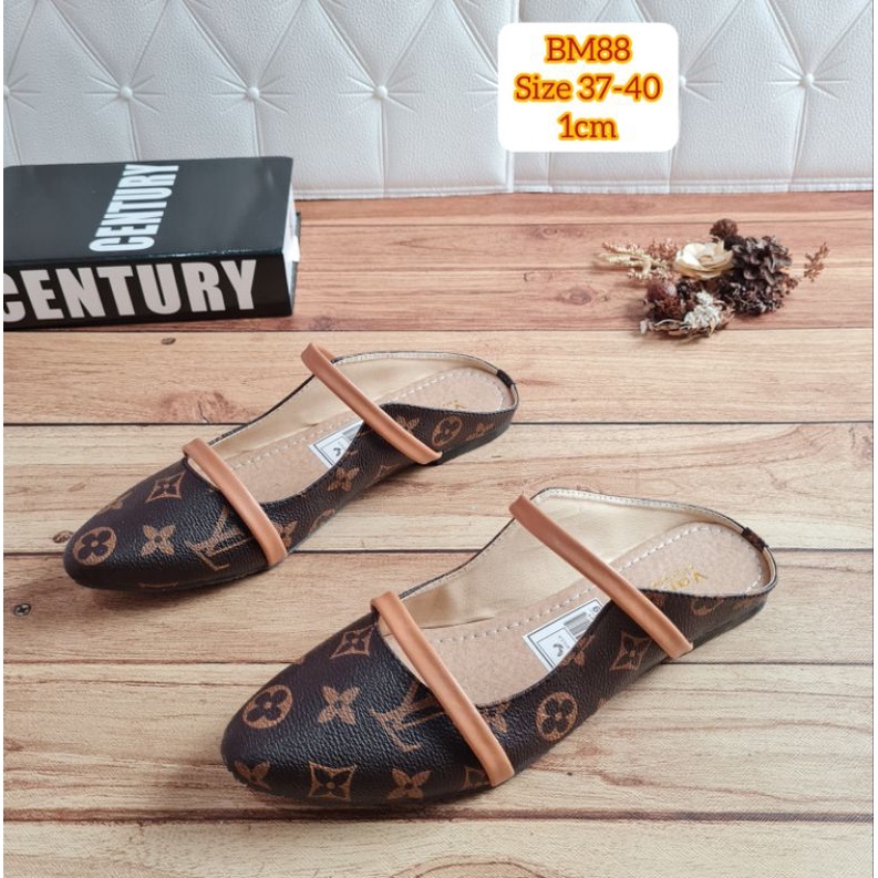 ABBUSHOES Bm 88-sepatu platshoes LV wanita