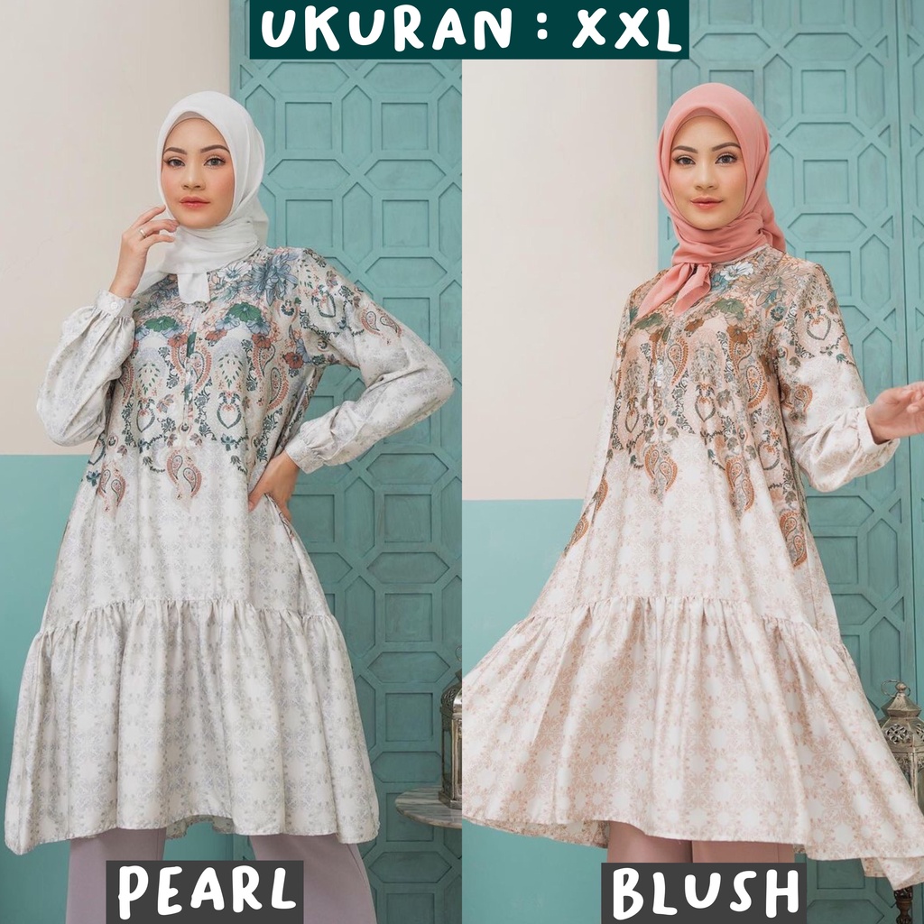 KATRINA TUNIC TUNIK XXL PEARL BLUSH HEAVEN LIGHTS HL READYSTOCK FREEBOOK