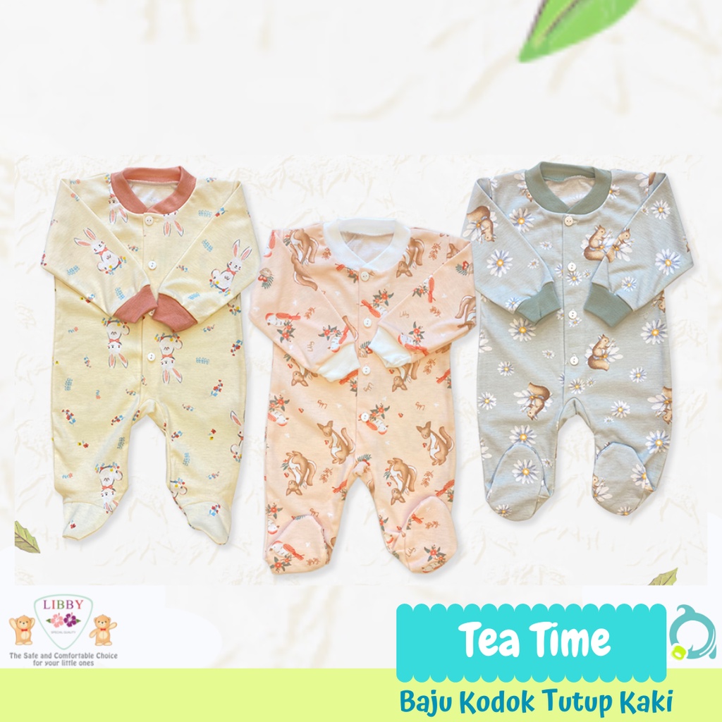 LIBBY Baju Kodok Tutup Kaki Motif Mix Size Newborn (1 pcs)