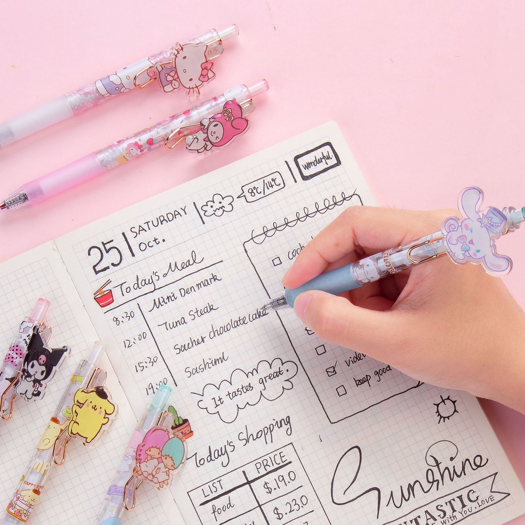 GP Pulpen Gel Desain Kartun My Melody Kuromi Cinnamoroll Kitty Sanrioed Untuk Stationery Kantor/PULPEN MIKA