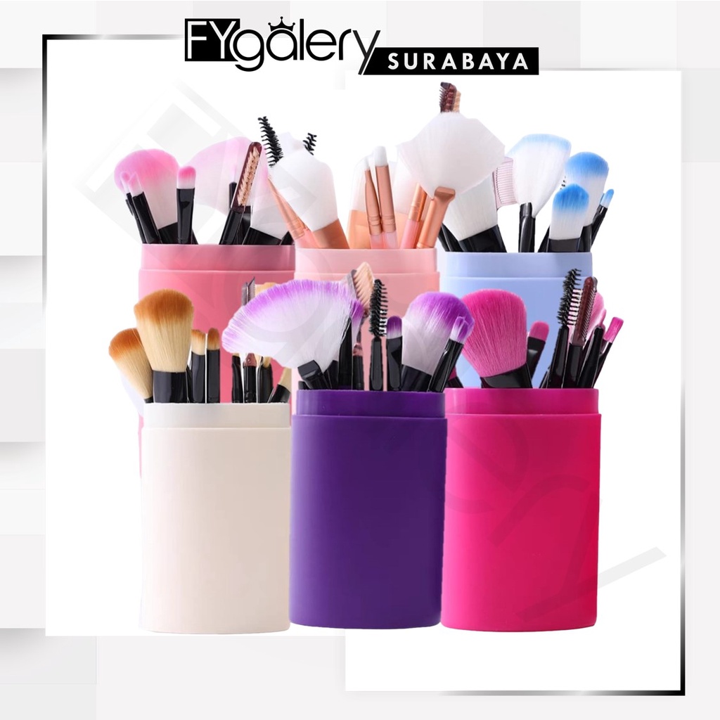 FYGALERYSURABAYA Kuas Tabung 10Pcs Kuas Maker Set Brush Make Up Alat Makeup