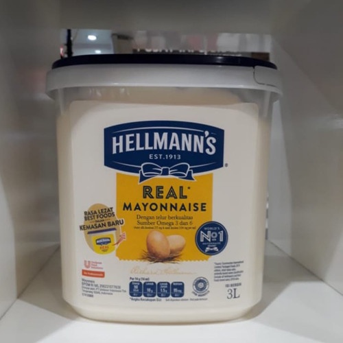 

HELLMANN'S REAL MAYONNAISE 3 LITER / HELLMANNS REAL MAYO BPOM HALAL