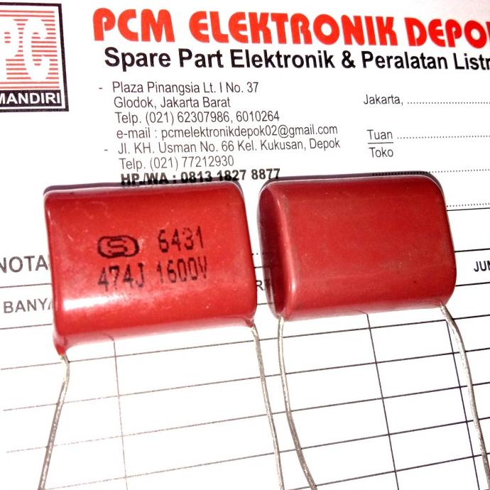 474J1600v 474J 1600V 474 J 1600 1.600 V 470nF pcmelektrob9090 Kualitas Baik