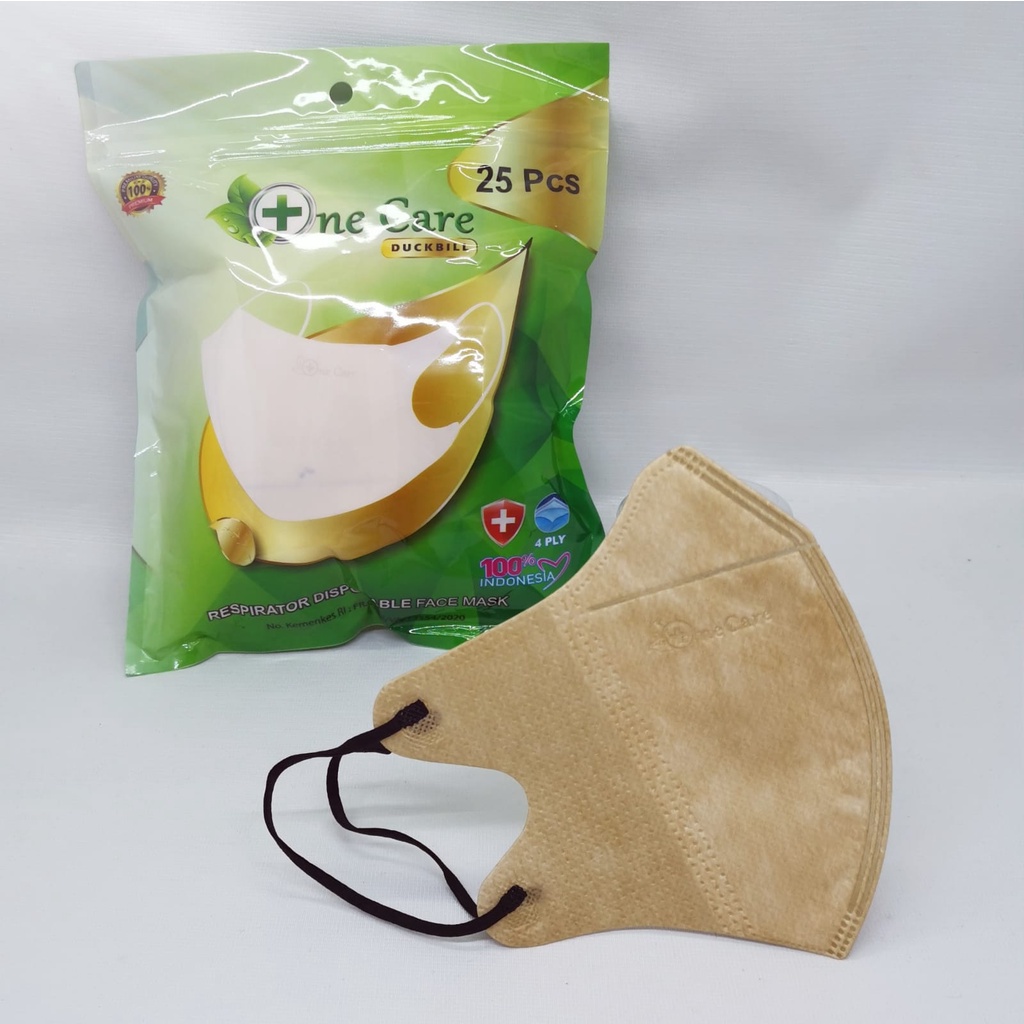 Masker Earloop DUCKBILL ONECARE Sachet isi 25pcs Disposable Face Mask 4ply