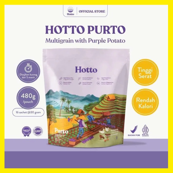 HOTTO PURTO 1 POUCH 16 SACHET MINUMAN MULTIGRAIN HOTOPURTO HOTO HOTTOPURTO