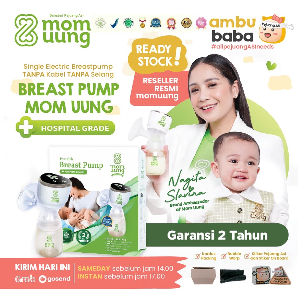 Pompa Asi Mom Uung Momuung Electric Breast Pump Single Pump Murah Lembut Silent