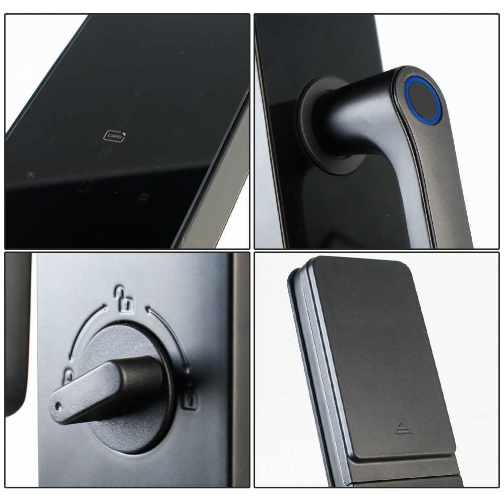 Smart Door Lock Bluetooth Password Fingerprint Card TTLock - F8-TT-MF - Black