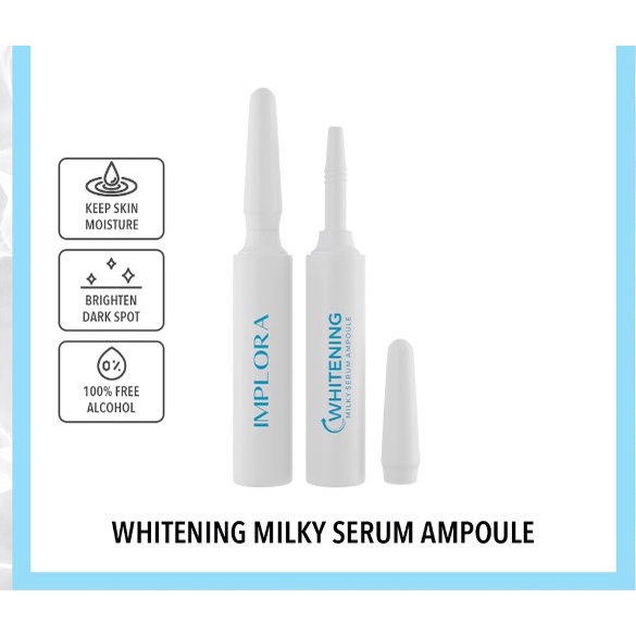 [BPOM] IMPLORA WHITENING MILKY SERUM AMPOULE 5ML 100%ORI DARK SPOT FACE FACIAL WAJAH