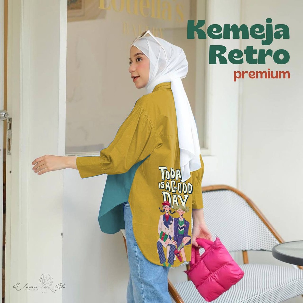 Kemeja wanita oversize Retro by Ummi Ali