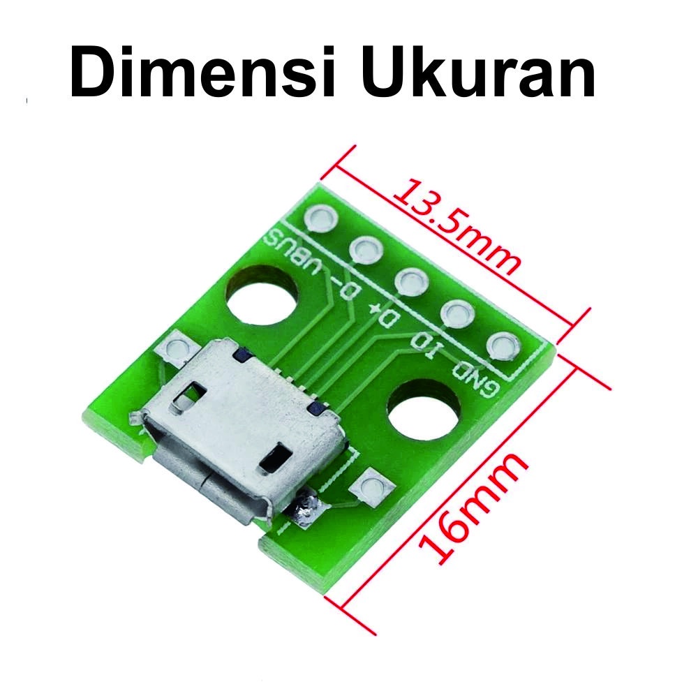 [HAEBOT] PCB Adapter Micro Mikro USB B Port Female DIP Socket Connector Breakout Converter Penghubung Board Papan DIP 2.54 mm Konektor