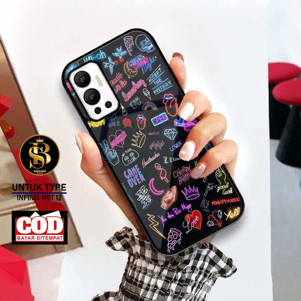 Sinar Baru Case Infinix Hot 12  Terbaru [ MOtif St1ker] Softcase Infinix - Hardcase Infinix - Casing
