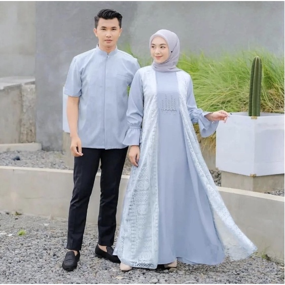 Baju Couple Lebaran Pasangan Remaja Model Terbaru 2023 - CP Rumi setelan baju couple kemeja cowok da