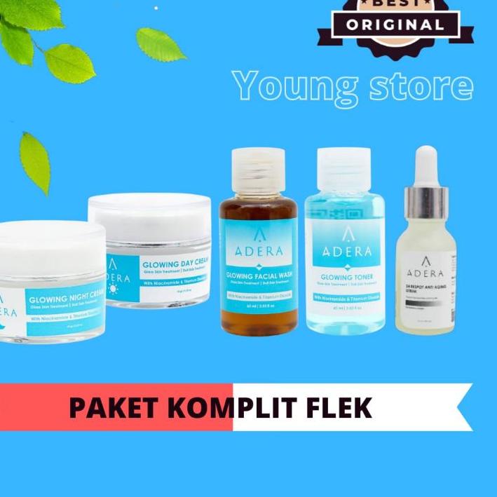 ☝ ADERA GLOWING SERUM - ADERA CREAM - ADERA DAY CREAM - ADERA NIGHT CREAM - PAKET KOMPLIT ☑